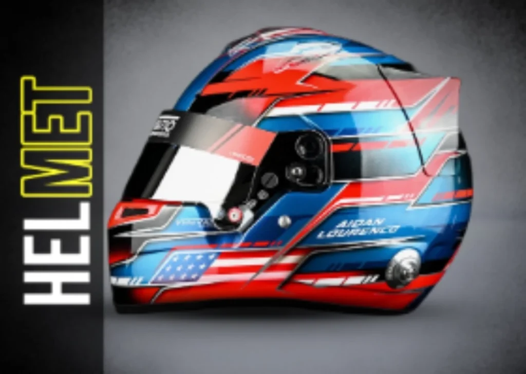 Helmet design at low resolution, soft and blurry, before upscaling